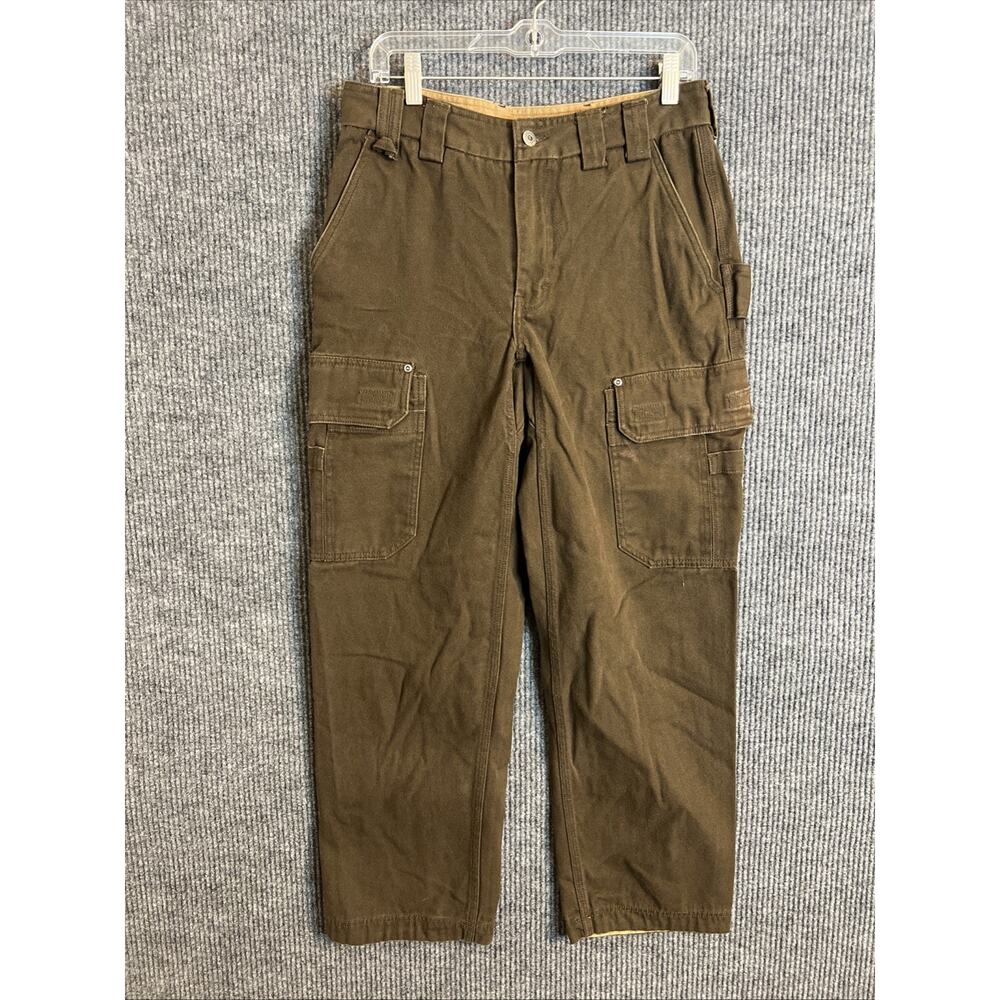 Duluth Trading Co. Mens Firehouse Cargo Pants Size 32 Brown Cotton Rugged Work